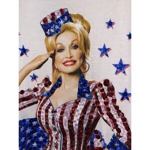 Dolly Pardon For President Sequins Tshirt Unisex 2XL Big Américan Patriotic '16